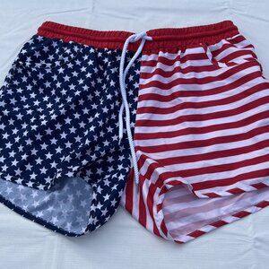 American Flag Swimming Trunks Size Large